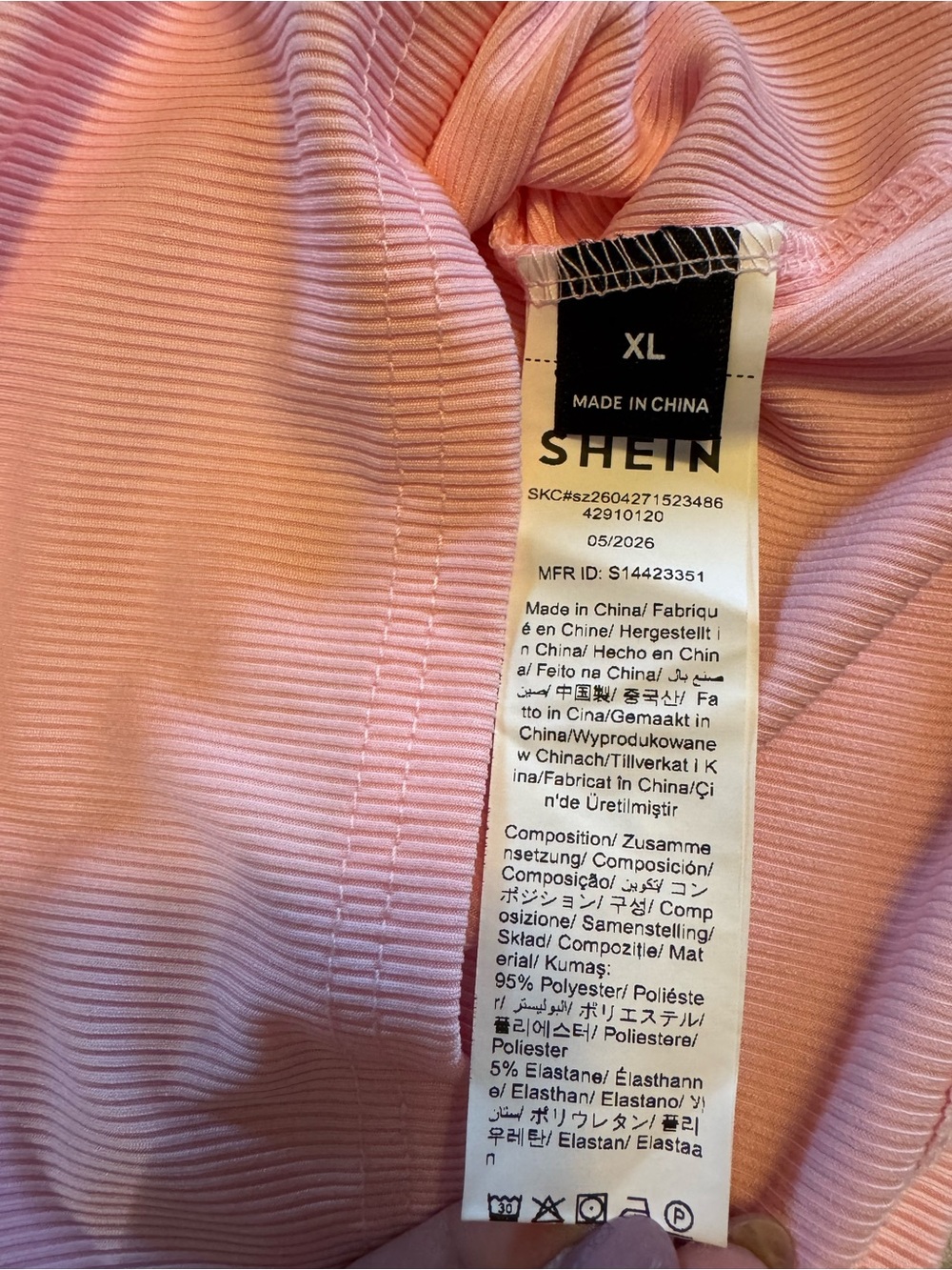 SHEIN Pink Ribbed Shell Applique Crop Tank - Picture 3 of 8